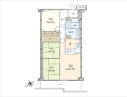 ルネ下鴨東　6階　3LDK　高野川目の前のマンションの画像