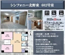 シンフォニー北野東　6階　2LDK　2025 年10 月上旬 リフォーム済の画像