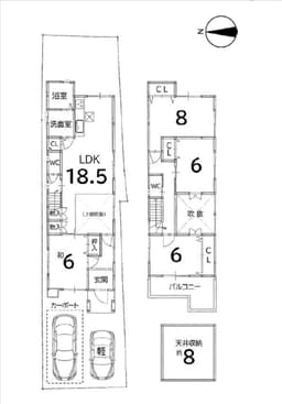 紫竹下緑町の中古木造2階建て住宅　2011年3月建築　駐車2台可能の画像