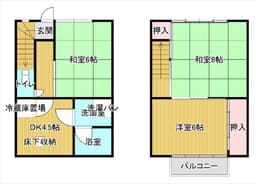上京区下横町の中古木造2階建て住宅　北向き　収益物件としてもの画像