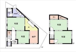 岩倉長谷町の角地に建つ中古木造2階建て住宅　収益物件としてもの画像