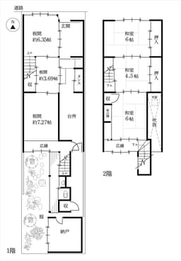 上京区一色町の中古木造2階建て住宅・未改装京町家　の画像