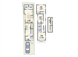 北野西白梅町の新築木造2階建て住宅 東向き 買物便利 生活便利の画像