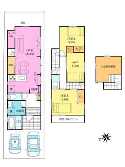 西大路通の一筋西 衣笠北天神森町の新築木造2階建住宅 前面道路幅員6mの画像
