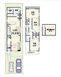 西賀茂大深町の新築木造2階建て住宅 南向きで陽当たり通風良好の画像