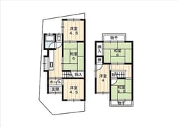 上賀茂馬ノ目町の中古木造2階建てテラスハウス 北西角地の画像