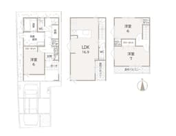 蘆山寺通面しの南向きの地に建つ新築木造3階建て住宅 上京区中社町の画像