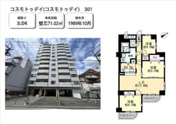 コスモトゥデイ 3階 角住戸 3LDK 買物超便利の画像