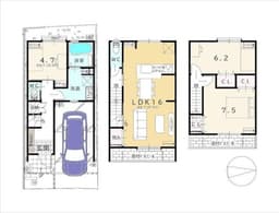 上京区笹屋町二丁目の新築木造3階建て住宅の画像