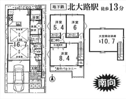 紫竹西桃ノ本町の新築木造3階建て住宅の画像