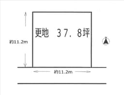 一乗寺青城町の建築条件無売土地 間口11.2m×奥行11.2mの正方形の土地の画像