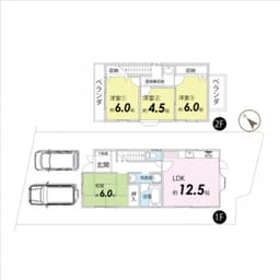 岩倉花園町の中古木造2階建て住宅 平成13年8月建築 駐車スペース(屋根付き) 2台有りの画像