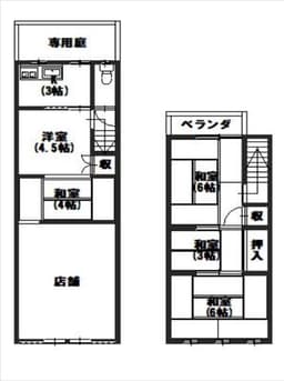定期借地権付 大宮通り面しの中古木造2階建て店舗付住宅 東向き 紫野門前町 の画像