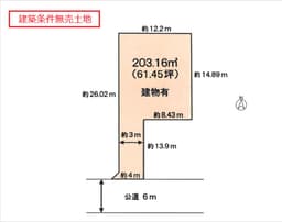 岩倉長谷町の建築条件無売土地 南向き 旗竿形状地 の画像